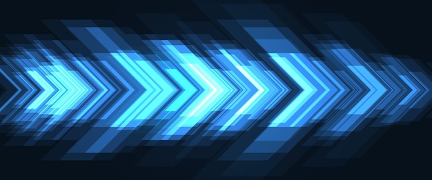 Vector abstracte blauwe pijlen highspeed beweging futuristische technologie concept brede achtergrond dynamische beweging...