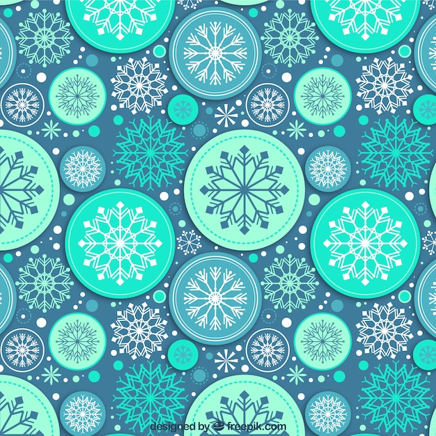 Vector abstracte blauwe sneeuwvlokken patroon