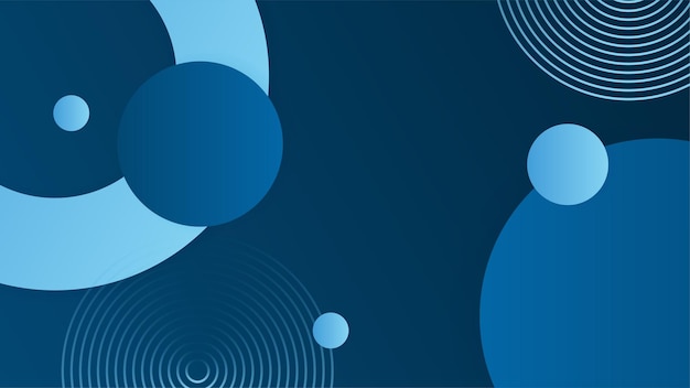 Abstracte blauwe vormen achtergrond met cirkels en moderne technologie geometrisch patroon Vector abstract grafisch ontwerp banner patroon presentatie achtergrond web sjabloon