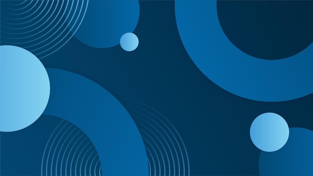 Abstracte blauwe vormen achtergrond met cirkels en moderne technologie geometrisch patroon Vector abstract grafisch ontwerp banner patroon presentatie achtergrond web sjabloon
