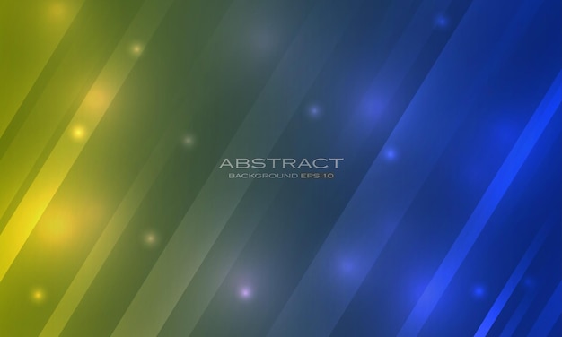 Abstracte blauwgele achtergrond met glanzende en lichte deeltjes