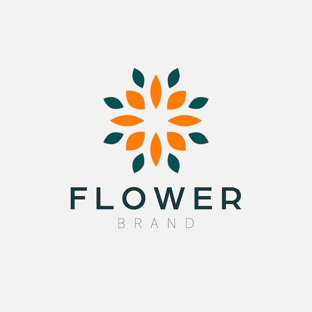 Abstracte bloem en bladeren logo-ontwerp Cosmetica oe mode logo Luxe en modern logo