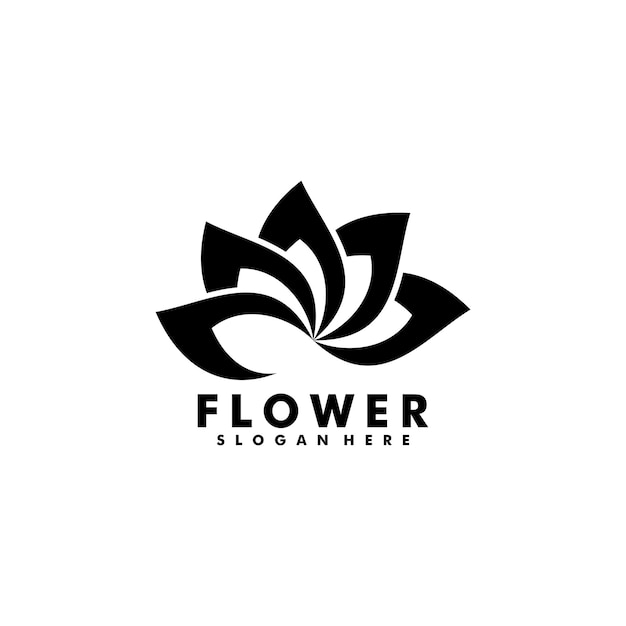 abstracte bloem logo vector silhouet