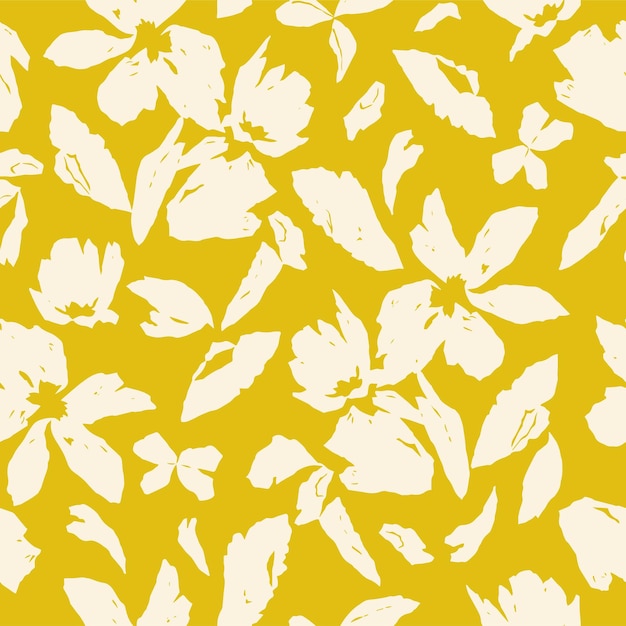 Abstracte bloem met schildertextuur illustratie naadloos herhaalde patroon digitaal kunstwerk