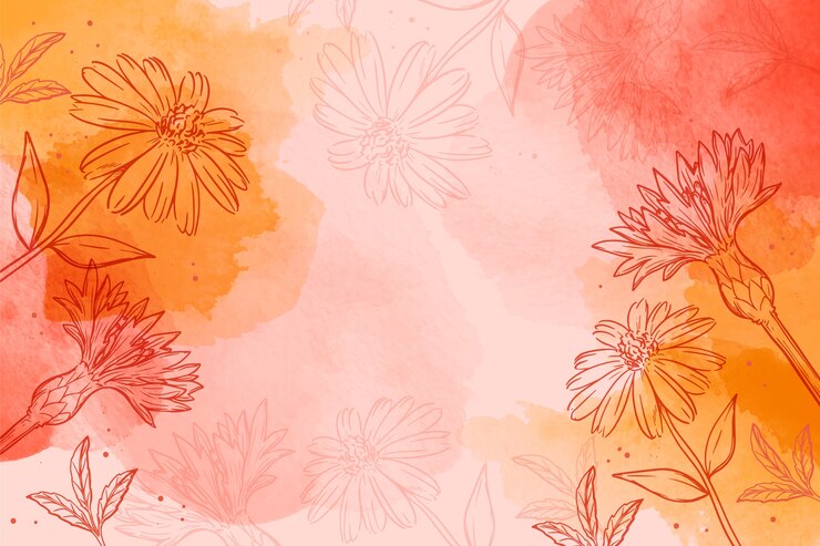 Abstracte bloemen achtergrond in waterverf