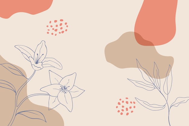 Abstracte bloemen minimale organische achtergrond