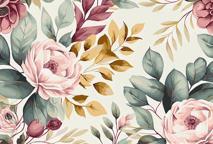 Vector abstracte bloemsierkunst achtergrond sjabloon botanische aquarel hand getrokken bloemen borstel lijn kunst ontwerp vector