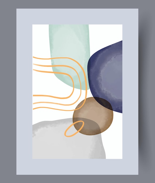 Abstracte boho minimalistische vlekken kunst aan de muur print