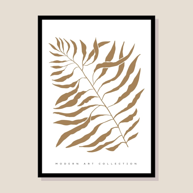 Abstracte boho stijl botanische vector kunst print poster voor uw kunstgalerie aan de muur