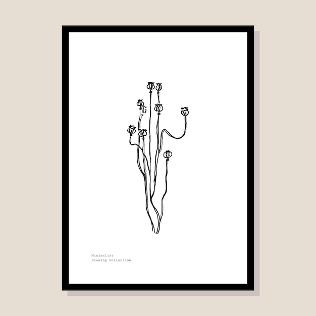 Abstracte boho stijl botanische vector kunst print poster voor uw kunstgalerie aan de muur