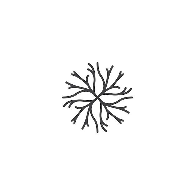 Abstracte boomwortel of takje. Vector logo pictogrammalplaatje