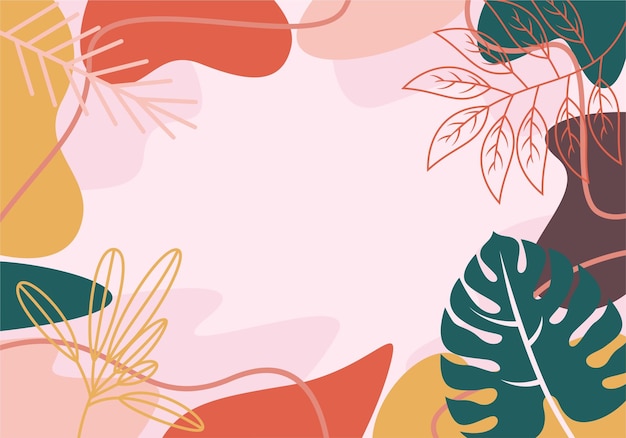 Abstracte botanische illustratie met pastelkleuren