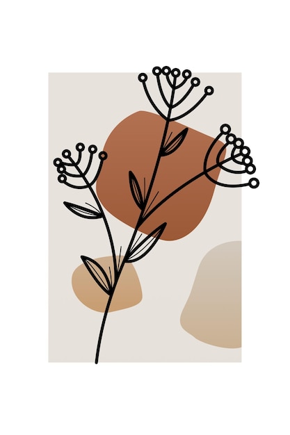 Abstracte botanische muurkunst decoratie Boho bloemen muurdecoratie drukbare poster