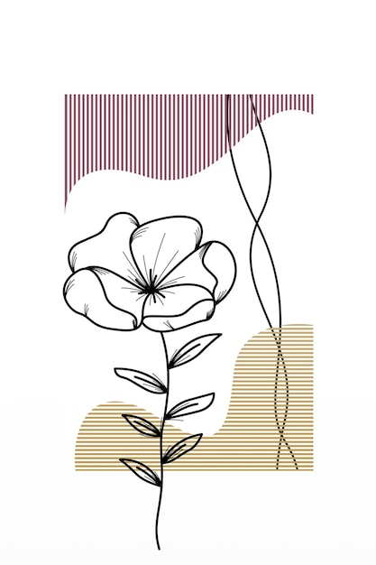 Vector abstracte botanische muurkunst decoratie boho bloemen muurdecoratie drukbare poster