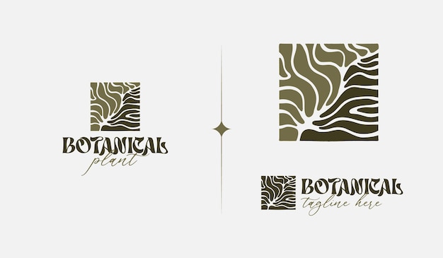 Abstracte Botanische Plant Logo Sjabloon Universeel creatief premium symbool Vector illustratie Creatief Minimaal ontwerp sjabloon Symbool voor Corporate Business Identity