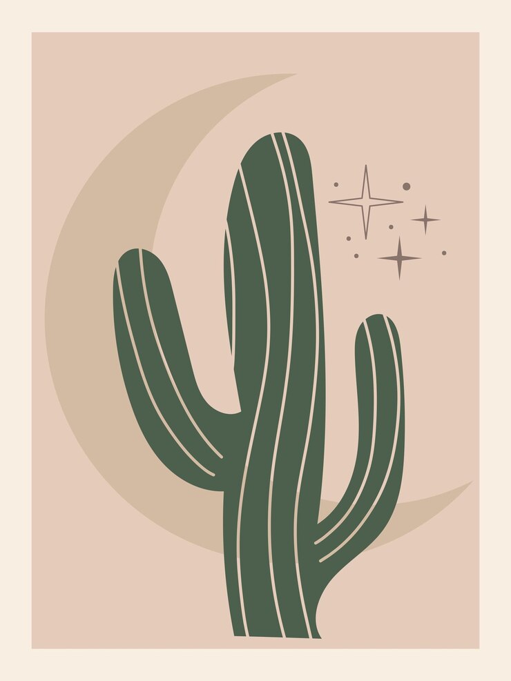 Abstracte botanische poster Hedendaagse natuur achtergrond Boheemse esthetische boho wand decor