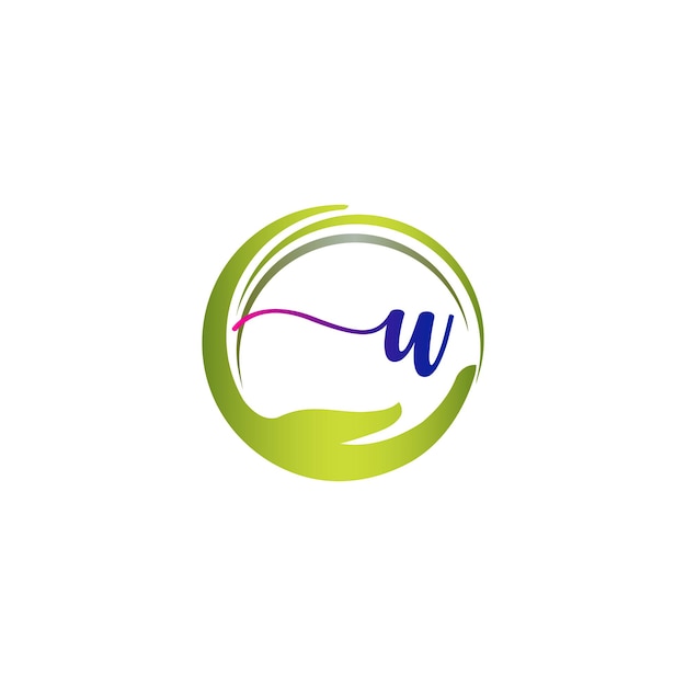 Abstracte brief Monogram gezondheidszorg Wellness Logo ontwerp