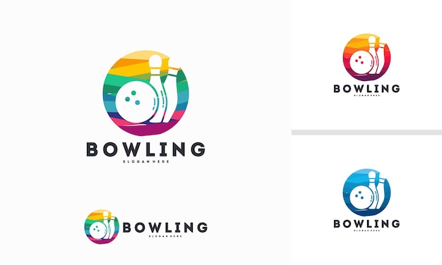 Abstracte cirkel bowling logo ontwerpen concept vector