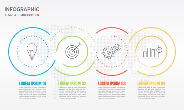 Abstracte cirkel infographic dunne lijn 3 opties.