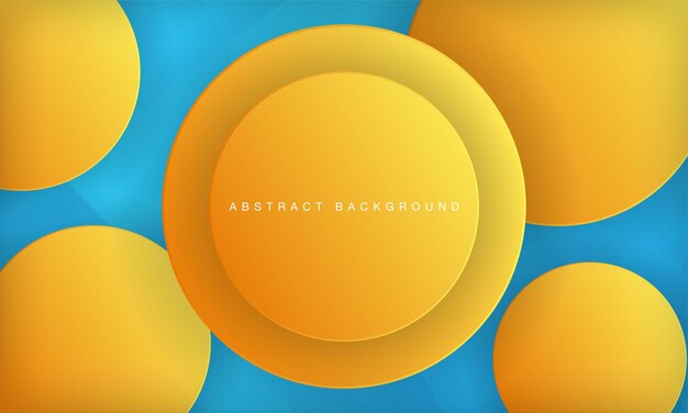 Abstracte cirkel papercut laag achtergrond met oranje en blauwe kleur Modern ontwerpsjabloon