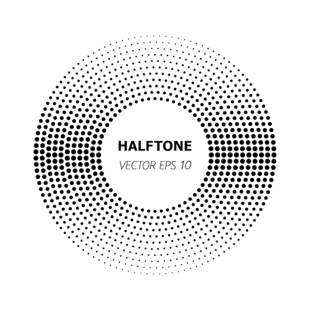 Abstracte cirkel zwarte halftoon op witte achtergrond. Vector illustratie eps 10.