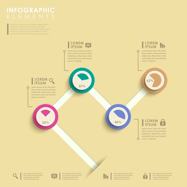 Abstracte cirkeldiagraminfographics