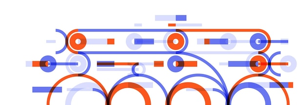 Abstracte cirkels en lijnen vector achtergrond geometrische compositie tekentechnologie plan lus cirkelvormig digitaal schema