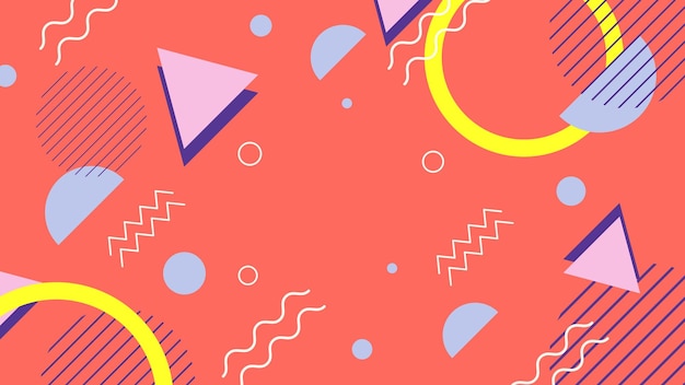 Abstracte compositie met geometrische vormen en retro stijl