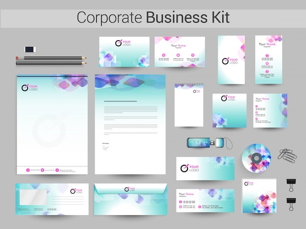 Abstracte corporate identity of business kit.