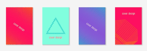 Abstracte covers set Minimale trendy vector met halftoonverlopen Geometrische toekomstige sjabloon voor flyer, poster, brochure en uitnodiging Minimalistische kleurrijke omslag Abstracte vormen illustratie