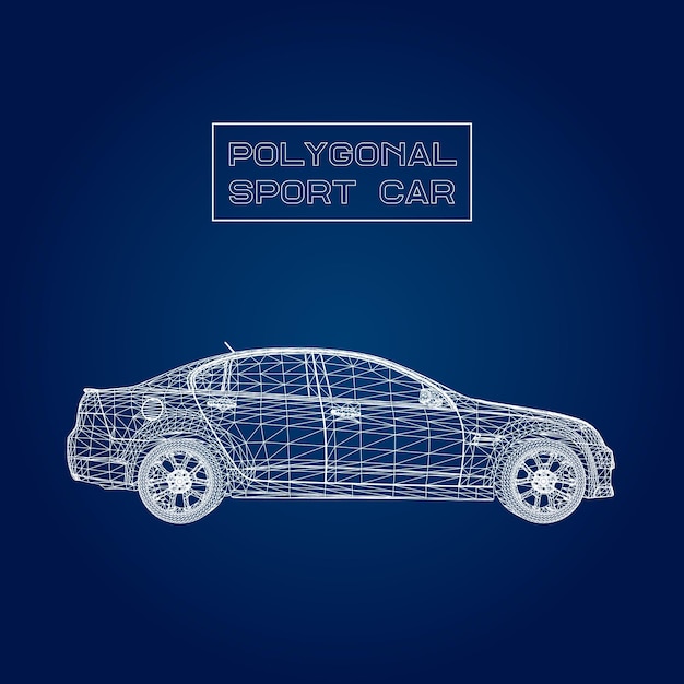 Abstracte creatief concept vector achtergrond van 3d automodel. sportwagen.