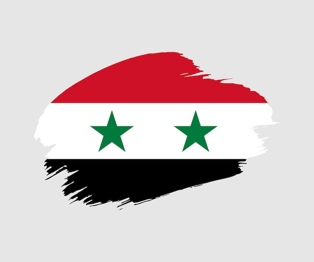 Abstracte creatieve geschilderde grunge brush vlag van Syrië land met achtergrond