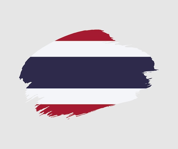 Abstracte creatieve geschilderde grunge brush vlag van Thailand land met achtergrond