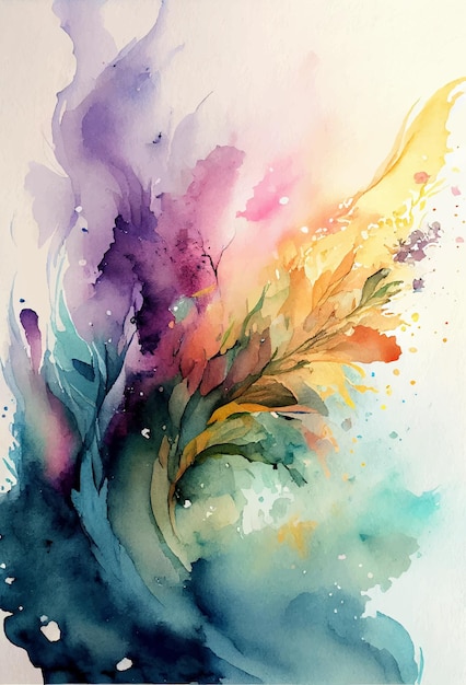 Abstracte creatieve minimalistische kleurrijke aquarel handgeschilderde banner