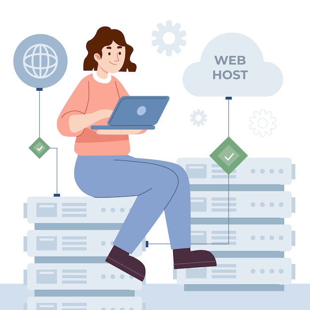 Abstracte creatieve website hosting illustratie
