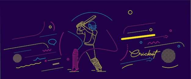 Abstracte cricket championship achtergrond cricket league illustratie.