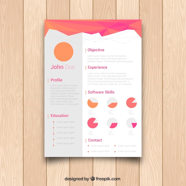 Vector abstracte curriculum template met grafieken