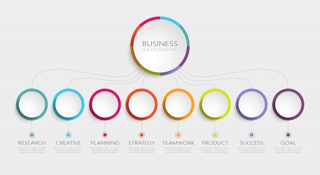 Abstracte D Infographic sjabloon met stappen voor succes