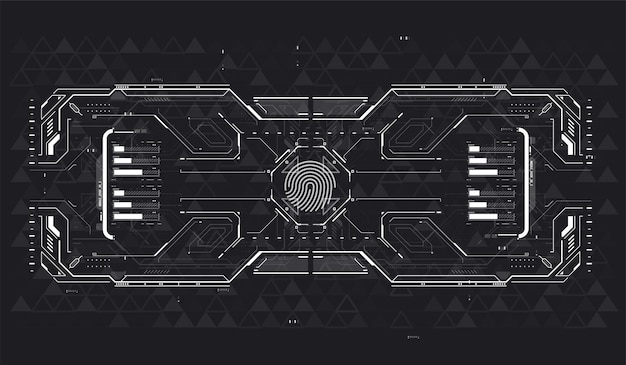 Vector abstracte digitale technologie futuristische hud fui virtuele interface infographic-elementen futuristische sjabloon banner scifi en hud-dooselementen