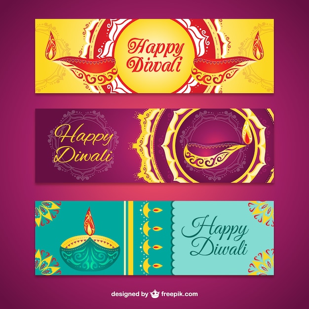 Abstracte diwali banners