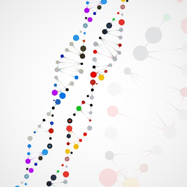 Abstracte DNA futuristische molecuul cel illustratie