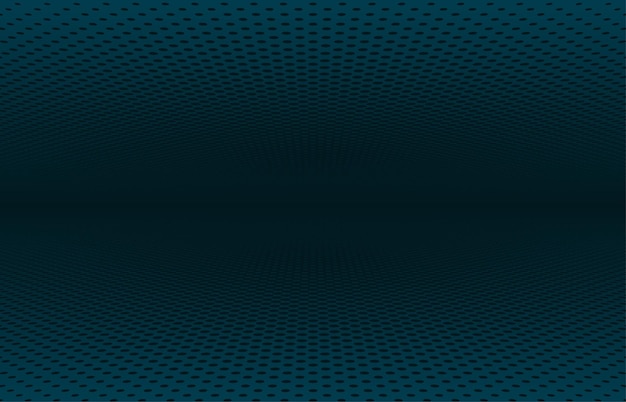 Abstracte donker blauwe halftone cirkel perspectief artwork ontwerpsjabloon. Centrumontwerp voor overlappende illustratiesjabloonachtergrond. illustratie vector