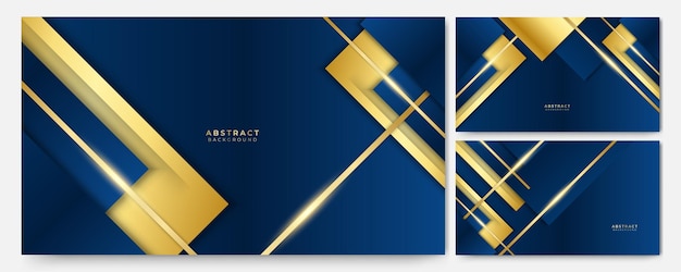 Abstracte donkerblauwe en gouden luxeachtergrond