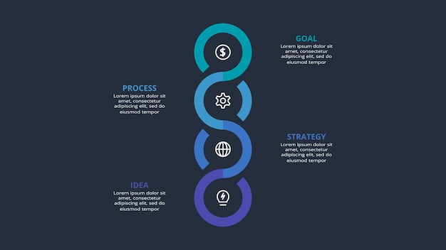 Abstracte donkere infographic met 6 elementen sjabloon voor web op een zwarte achtergrond bedrijfspresentatie