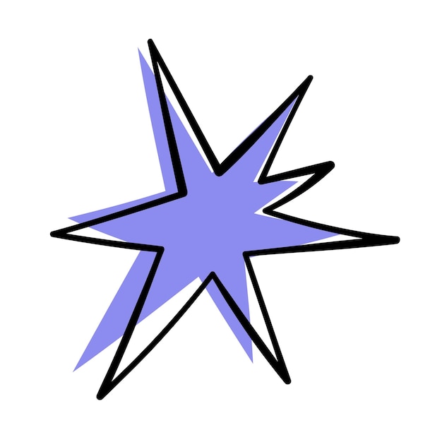 Vector abstracte doodle ster hand getekend eenvoudige gestileerde figuur