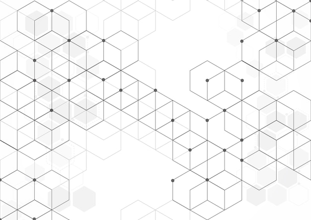 Abstracte dozenachtergrond. moderne technologie met vierkante mazen. geometrisch op witte achtergrond met lijnen. kubus cel. vector illustratie