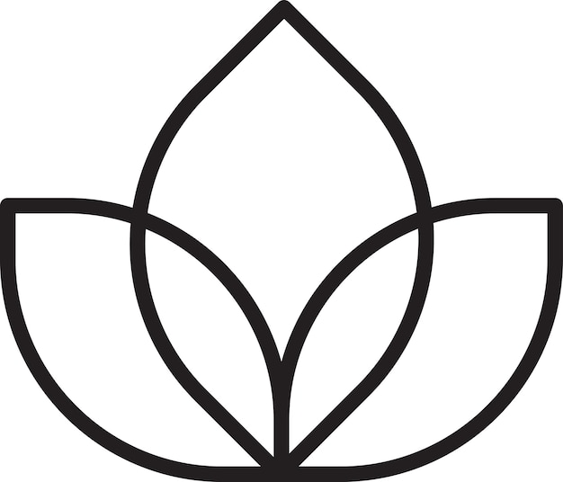 Abstracte drie bloemblaadjes bloem logo illustratie in trendy en minimalistische stijl