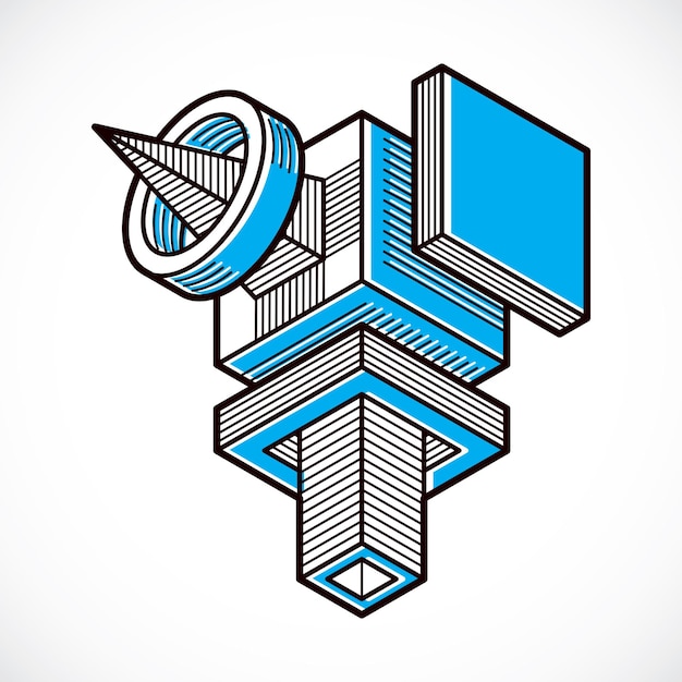 Abstracte driedimensionale vorm, vector kubus ontwerpelement.