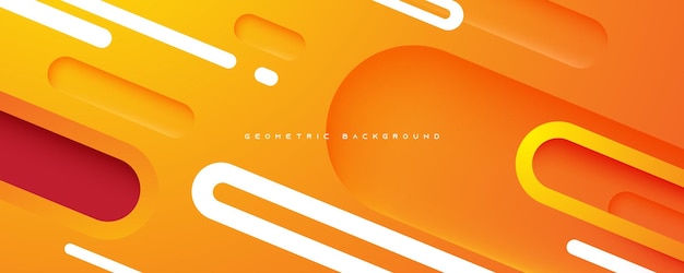 Abstracte dynamische achtergrond oranje afgeronde geometrische vorm ontwerp vector