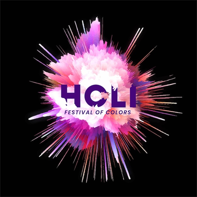 Abstracte dynamische kleurrijke 3d splash achtergrond voor Indiase festival van kleuren Happy Holi Vector Illustration
